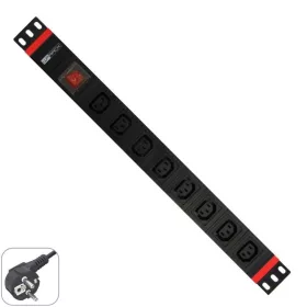   WP Multiple Socket for rack 19", 8*IEC C13 sockets with switch, Schuko Plug 16A, 1U
