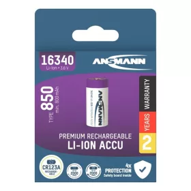 ANSMANN akku, Li-ion, Lítium, 16340/RCR123, 850 mAh, 3,6 V