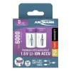 ANSMANN akku, Li-ion, Lítium, D típusú 6000 mAh, 1.5V, Elektromos ajtózárakhoz is, USB-C kábellel tölthető, 2db