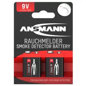 ANSMANN Alkáli Elem, 6LR61, 9 V, Füstérzékelőhöz, 2 db