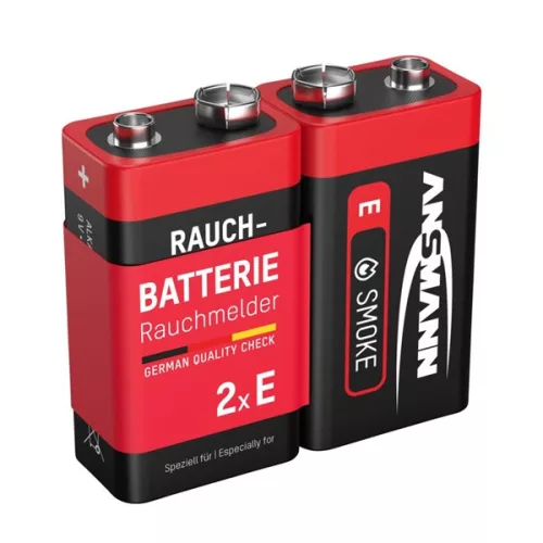 ANSMANN Alkáli Elem, 6LR61, 9 V, Füstérzékelőhöz, 2 db