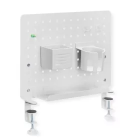   VALUE Asztalra szorítható tábla, opcionális tartóelemekkel, Clamp Mount Pegboard, Gamer / Office / Irodai, fehér