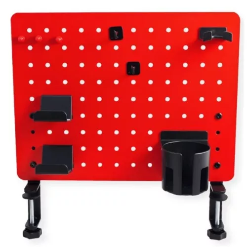VALUE Asztalra szorítható tábla, opcionális tartóelemekkel, Clamp Mount Pegboard, Gamer / Office / Irodai, piros