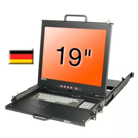   LINDY KVM Konzol PRO 19", LCD 19", 1U, német kiosztás