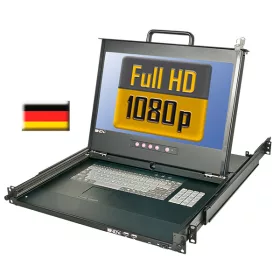   LINDY KVM Konzol PRO 19", LCD 19" FullHD, 1U, német kiosztás