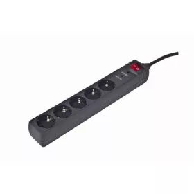   Gembird SPG5-C-10 Túlfeszültségvédő Kapcsolóval 5DIN 3m Black
