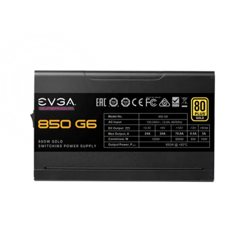 EVGA SuperNOVA 850 G6, 80 Plus Gold 850W, Fully Modular