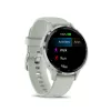 Garmin Venu 3S Silver Stainless Steel Bezel with Sage Grey Case and Silicone Band