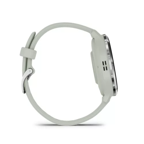 Garmin Venu 3S Silver Stainless Steel Bezel with Sage Grey Case and Silicone Band