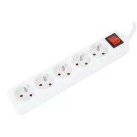   Platinet Omega Hálózati Elosztó Kapcsolóval 5DIN 1,5m White