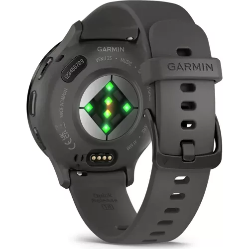 Garmin Venu 3S Slate Stainless Steel Bezel with Pebble Grey Case and Silicone Band