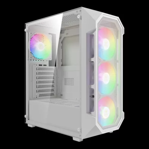 Gamdias Aura GC1 Elite WH ARGB Tempered Glass White