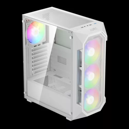 Gamdias Aura GC1 Elite WH ARGB Tempered Glass White