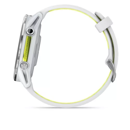 Garmin Forerunner 970 Titanium with Whitestone Case and Whitestone/Translucent Amp Yellow Band