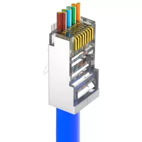   Nestron Árnyékolt RJ45 csatlakozó; Cat6; átfűzhető; fali és patch kábelekhez; 10 db/csomag