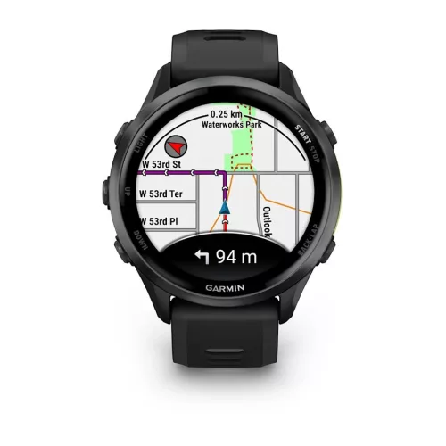Garmin Forerunner 970 Carbon Grey DLC Titanium with Black Case and Black/Translucent Whitestone Band