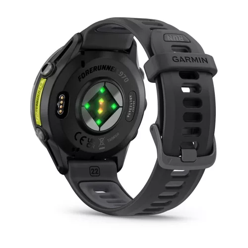 Garmin Forerunner 970 Carbon Grey DLC Titanium with Black Case and Black/Translucent Whitestone Band