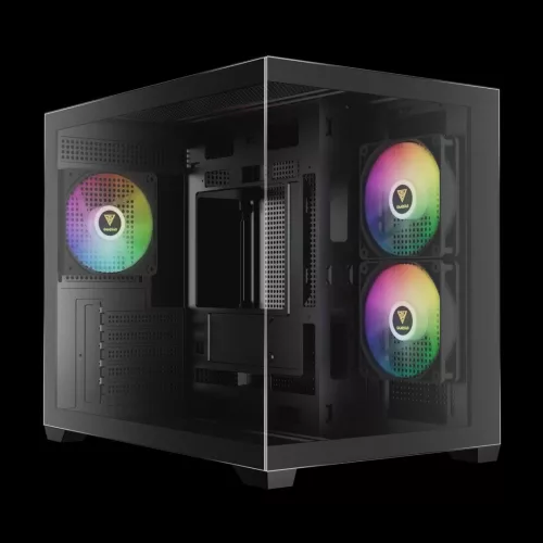 Gamdias Aura GC10M V2 ARGB Tempered Glass Black