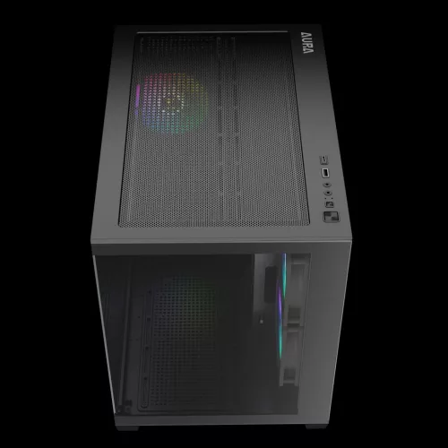 Gamdias Aura GC10M V2 ARGB Tempered Glass Black