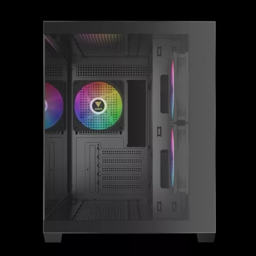 Gamdias Aura GC10M V2 ARGB Tempered Glass Black