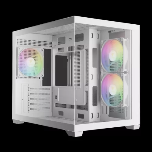Gamdias Aura GC10M V2 WH ARGB Tempered Glass White