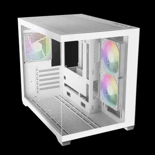 Gamdias Aura GC10M V2 WH ARGB Tempered Glass White