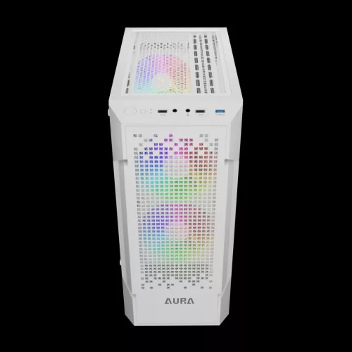 Gamdias Aura GC7 ARGB Tempered Glass White