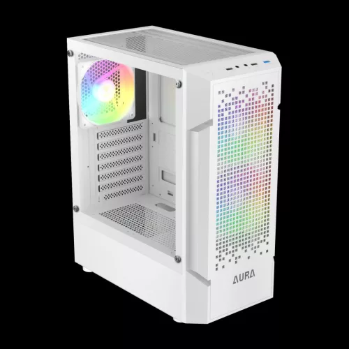 Gamdias Aura GC7 ARGB Tempered Glass White