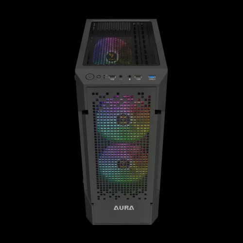 Gamdias Aura GC7 ARGB Tempered Glass Black