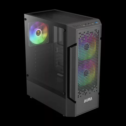 Gamdias Aura GC7 ARGB Tempered Glass Black