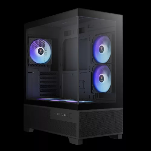 Gamdias Aura GC12 ARGB Tempered Glass Black