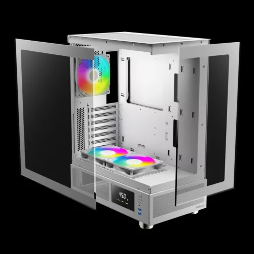Gamdias Atlas E1 ARGB Tempered Glass White