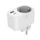 Gembird TA-ACPDQC20-01-W 2-port USB fast charger with pass-through AC socket 20W White