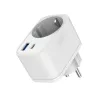 Gembird TA-ACPDQC20-01-W 2-port USB fast charger with pass-through AC socket 20W White