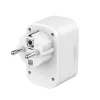 Gembird TA-ACPDQC20-01-W 2-port USB fast charger with pass-through AC socket 20W White