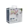 Gembird TA-ACPDQC20-01-W 2-port USB fast charger with pass-through AC socket 20W White