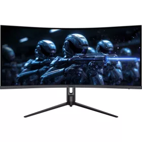   Tesla Ívelt Gamer Monitor 34", 3440x1440 (WQHD), 165 Hz, HDR, RGB háttérvilágítás, VA, 500 cd/m2, AMD FreeSync, NVIDIA G-Sync, 1 ms, 21:9/4:3, 2 HDMI, DP, audio out, fekete