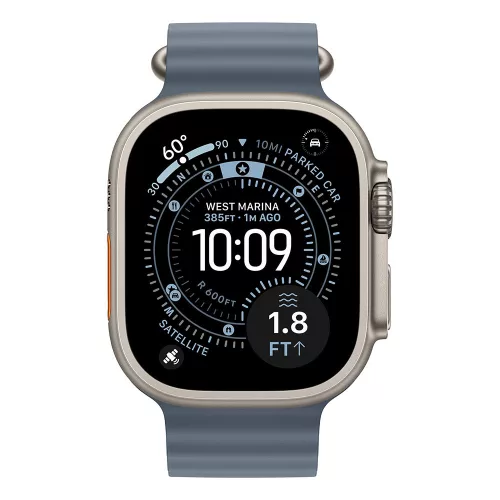 Apple Watch Ultra 3 Cellular 49mm Natural Titanium Case with Anchor Blue Ocean Band (Demo)