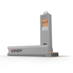   LINDY Dugó biztonsági, Port Blocker, USB C + kulcs, narancssárga (4db dugó + 1db kulcs)