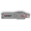 LINDY Dugó biztonsági, Port Blocker, USB A kulcs, rózsaszín