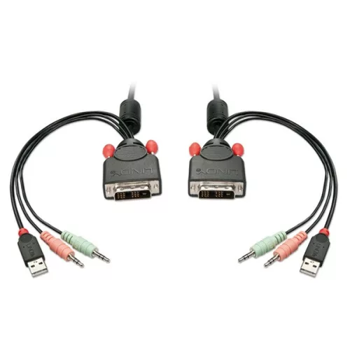LINDY KVM Switch, DVI-D, USB 2.0 és audio, 2 port