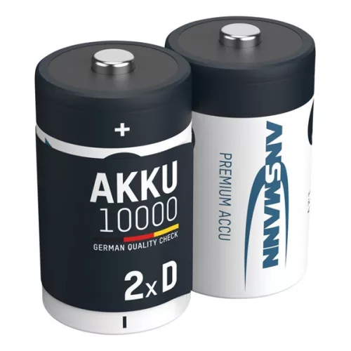 ANSMANN akku, D, HR20, 10000 mAh, Nagy energiafogyasztású eszközökhöz is, 2 db