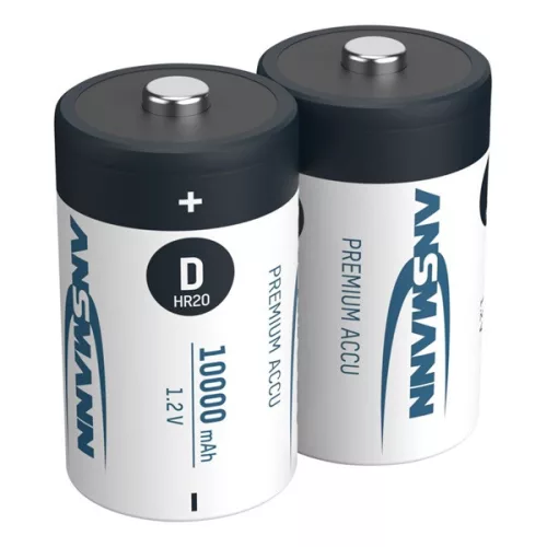 ANSMANN akku, D, HR20, 10000 mAh, Nagy energiafogyasztású eszközökhöz is, 2 db