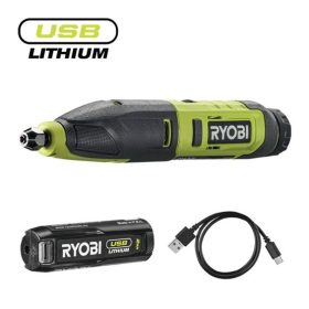   Ryobi 4V USB Lithium famegmunkáló gép, tartozékokkal, 1x2,0Ah akkumulátor, töltő - RPC4-120G