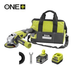   Ryobi ONE+  akkus szénkefementes sarokcsiszoló 4Ah akkuval töltővel táskában RAG18BL-1X40GP