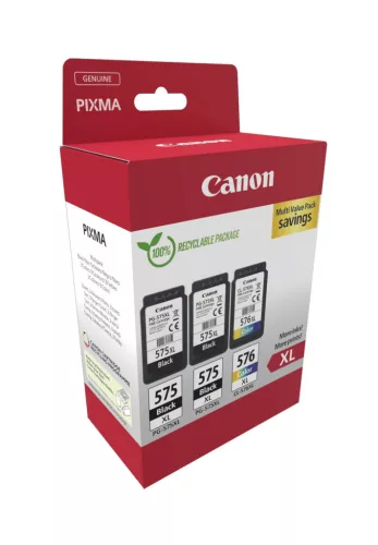 Canon PG-575XLx2 (2x15 ml) + CL-576XL (1x13 ml) + 50 lap GP501 10x15 fényes fotópapír Multipack