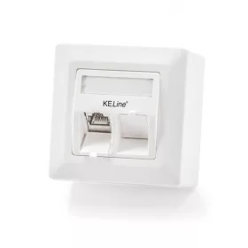   KELine Giga+ Modulo50 Cat.5E, 2xRJ45/u, falon kívüli aljzat, csatlakozóval, árnyékolatlan