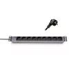 KELINE 620S09 19"" 1U 9x250V Schuko aljzat 2,3m kontrol LED-es elosztósor