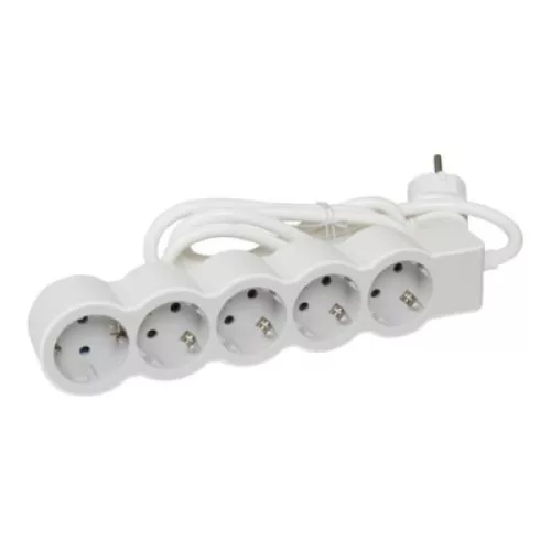 Legrand 694555 5x Schuko aljzat 1,5m vezetékkel fehér-szürke elosztósor