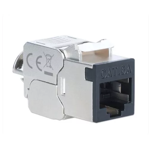 INTELLINET Keystone betét STP, CAT6a, szerszám nélkül szerelhető, slimline, fekete